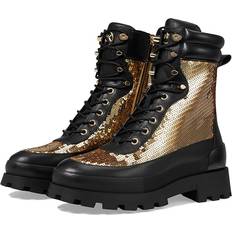 Gold Ankle Boots Michael Kors Rowan Embellished Leather Lace-Up Boot Gold