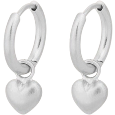 Pernille Corydon Heart Huggies Earrings - Silver