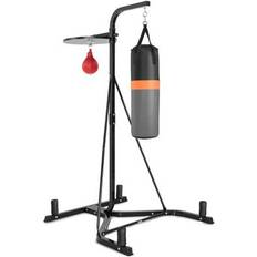 Soozier Punching Bag Free Standing w/ Boxing Gloves Height Adjustable  Boxing Ball Set Great For Training, Exercise, Fitness & Stress Relief - Red