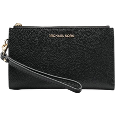 Ausweisfächer Geldbörsen Michael Kors Adele Pebbled Leather Smartphone Wallet - Black/Gold