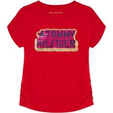 Tommy Hilfiger T-shirts Children's Clothing Tommy Hilfiger Big Girls Flip-Sequin Logo Graphic Short Sleeve T-shirt Red Red