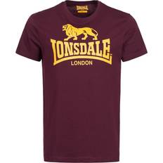 Lonsdale Torbay Short Sleeve T-shirt - Black/Oxblood
