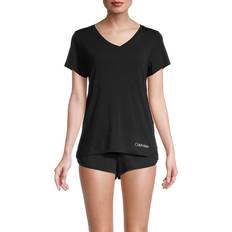 Calvin Klein Women Sleepwear Calvin Klein Women's 2-Piece Logo Pajama Short Set Black