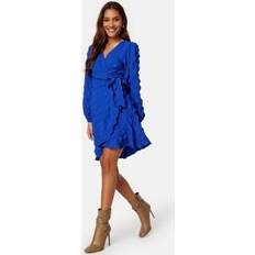 Bubbleroom Kjoler Bubbleroom Litzy Wrap Dress Blue