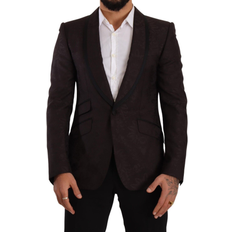 Dolce & Gabbana Red Blazers Dolce & Gabbana Purple Jacquard Single Breasted SICILIA Men's Blazer