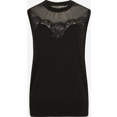 Dolce & Gabbana Polyester T-shirts & Tank Tops Dolce & Gabbana Canotta Woman T-shirts And Sweatshirts Black