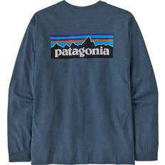 Patagonia T-skjorter Patagonia P6 Logo Men's Long Sleeve Responsibili Tee Utility Blue
