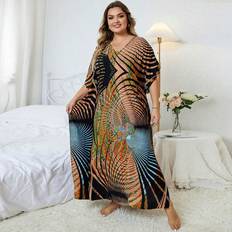 Damen - Lange Kleider - Türkis Shein Womens Kaftan Turkish Plus Caftan Batwing Sleeve House Dress Lounge Wear Maxi Dress