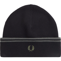 Fred Perry Hodeplagg Fred Perry Twin Tipped Ribbed Beanie Hat Black