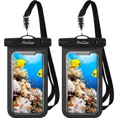 Waterproof Cases Procase Universal Waterproof Phone Pouch Holder, 7" Underwater Cellphone Dry Bag for iPhone 14 13 Max Mini 12 11 Max Xs XR X 8 7, Galaxy S21 S20 Pixel for Beach Swimming -Black