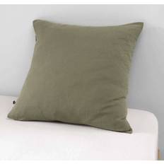 Gaïa Olive Green Cotton Gauze Kissenbezug Grün (70x50cm)