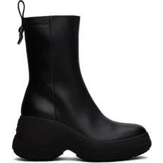 Moncler Damen Stiefel & Boots Moncler Ankle Boots Resile aus Leder Schwarz