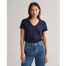 Gant Damen T-Shirts Gant Women Shield V-Neck T-Shirt Blue