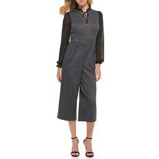 Tommy Hilfiger Women Jumpsuits & Overalls Tommy Hilfiger Women's Tie-Neck Cropped Jumpsuit Dk Gry/blk Dk Gry/blk