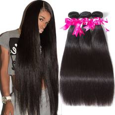 Black Stick Hair Extensions Subella Brazilian Straight Hair 3 Bundles Grade 9A Virgin Brazilian Straight