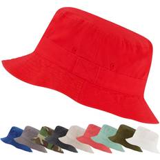 Red - Unisex Hats ABG Accessories Market & Layne Unisex Red Bucket Hat for Adult & Teens