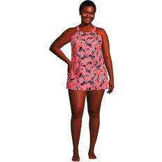 Women's Chlorine Resistant High Neck Swim Dress One Piece Swimsuit