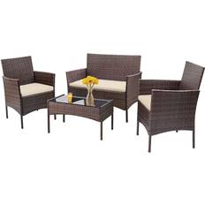 FDW Outdoor Lounge Sets FDW 4 Pieces Outdoor Lounge Set