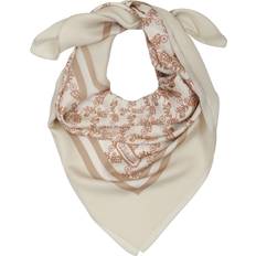 White Scarfs Horse And Carriage Print Silk Square Scarf