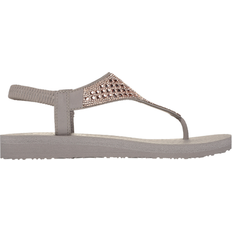 Skechers Beige - Women Sandals Skechers Women's Meditation Rockstar Sandals 11.0 Taupe Synthetic Vegan Taupe