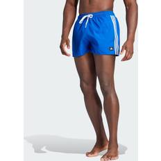 Hvite Badebukser Adidas 3-Stripes CLX Very-Short-Length Swim Shorts in Blue3XL