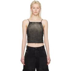 Diesel Cotton Tank Tops Diesel Black De-Bety-S Tank Top