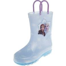Disney Rain Boots Disney Girls Frozen Waterproof Easy Pull Handle Rainboots Toddler/Little Kid color: Blue 9-10
