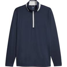 M - Men Blazers Puma Men's Lightweight 1/4 Zip, Medium, Navy Blazer/Ash Gray