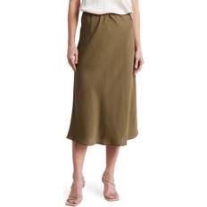 Adrianna Papell Skirts Adrianna Papell Women's Satin A-Line Skirt Olive Green