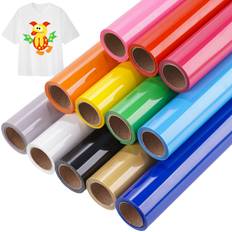 NiArt HTV Heat Transfer Vinyl Rolls 12 Pack 12" x 5 ft Sheets Vinyl, Assorted Colors Heat Transfer Vinyl for DIY Iron on Fabrics T-Shirts Easy Cutting Iron on Vinyl for Cricut HTV Vinyl Bundle