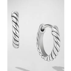 David Yurman Women Jewelry David Yurman Sculpted Cable Huggie Hoop Earrings in Silver, 2.2mm, 0.4"L