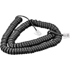 Telephone Handset Cord, 4P4C 6.56 Feet Coiled Landline Phone Handset Cable for Home or Office Black 4 Pack