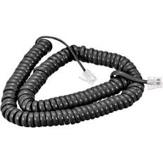 Telephone Handset Cord, 4P4C 13.12 Feet Coiled Landline Phone Handset Cable for Home or Office Black 2 Pack