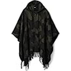 Damen - Polyester Capes & Ponchos Desigual Women's Abstract, 4003 Military Green Poncho, U