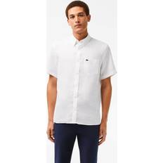 Lacoste White Shirts Lacoste Men's Linen Button-Down Shirt White 15.75 White 15.75