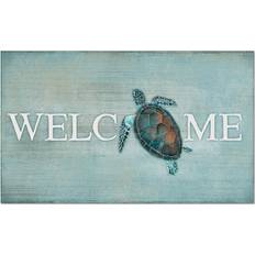 Entrance Mats CounterArt Sea Turtle Welcome Mat Low Green