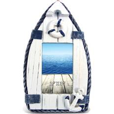 Photo Frames Puzzled Puzzled Wooden Blue Sailboat Picture 2 Sculptural Wood Holder Photo Frame