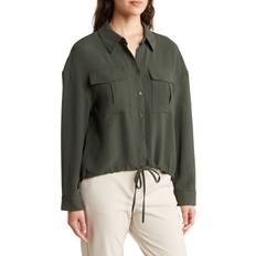 Adrianna Papell Blouses Adrianna Papell Drawstring Waist Button-up Blouse