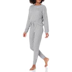 Tommy Hilfiger Women Pajamas Tommy Hilfiger Women's Logo Sweatshirt & Pant Sleep Set Grey