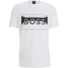 Hugo Boss White T-shirts Hugo Boss Men's Artwork Regular-Fit T-shirt White White