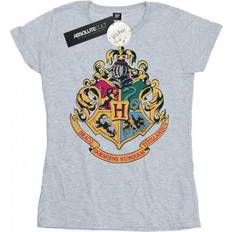 Dame - Gull T-skjorter Harry Potter Damen/Damen Hogwarts Wappen Gold Tinte Baumwoll-T-Shirt