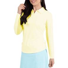 Women - Yellow Polo Shirts Ibkul Women's Adjustable Drawstring 1/4 Zip Golf Polo, XXL, Butter