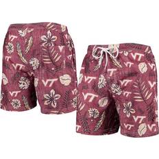 Red Swimwear Wes & Willy Men's Maroon Virginia Tech Hokies Vintage-Like Floral Swim Trunks Maroon Maroon