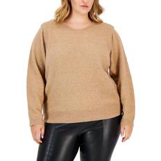 Calvin Klein Knitted Sweaters - Women Calvin Klein Womens Ribbed Trim Knit Crewneck Sweater