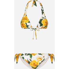 Women - Yellow Bikini Sets Dolce & Gabbana Flowering Triangle Two-Piece Bikini Set