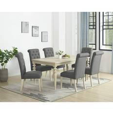 Black Dining Sets Roundhill Furniture Amonia 7-Piece