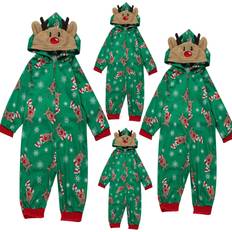 Green Elk Merry Christmas Matching Family Pajamas Sets Christmas