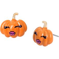 Orange Jewelry Betsey Johnson Halloween Pumpkin Face Stud Earrings