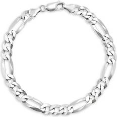 Macy's Men’s Figaro Link Chain Bracelet - Silver