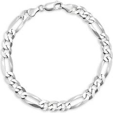 Macy's Men’s Figaro Link Chain Bracelet - Silver